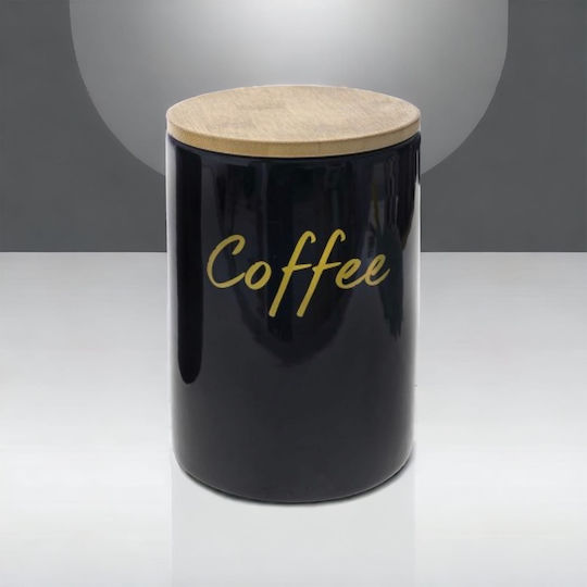 Iliadis Vase Kaffee mit Deckel Keramik Schwarz 12x12x17cm Iliadis Vase Kaffee mit Deckel Keramik Schwarz 12x12x17cm