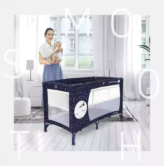 Asalvo Smooth Παρκοκρέβατο 2 Επιπέδων με Στρώμα Navy Μπλε 65x125cm