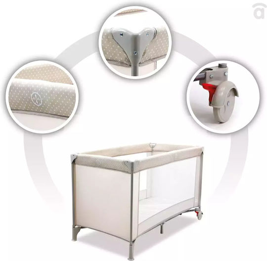 Asalvo Speed Laufstall mit Matratze Beige 125x65cm