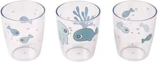 Done by Deer Παιδικά Ποτηράκια "Sea Friends" από Πλαστικό Μπλε 3τμχ 120ml για 24m+