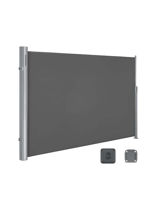 Songmics Πλαϊνό Ρολό Σκίασης Κήπου Γκρι 6x1.6m