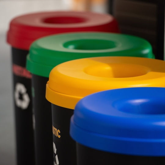Viomes Mülleimer 316 Recycling Kunststoff Schwarz 60lt