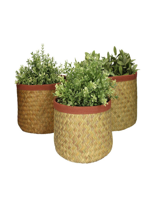 ArteLibre Seagrass Ghiveci Metalic Maro 27x27x17εκ.