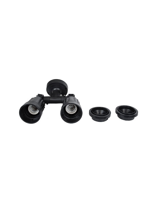 GloboStar Grasedo Waterproof Outdoor Ceiling Spot E27 in Black Color 61616