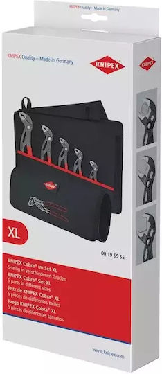 Knipex Cobra 5pcs 125-300mm In wall mount case Adjustable Wrench Set