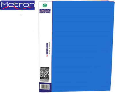 Metron Clipboard Flexible with 30 plastic sleeves Slides for Paper A4 Blue 1pcs