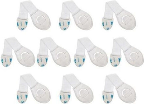 Ruhhy Cabinet & Drawer Lock with Sticker made of Plastic in White Color 20εκ. 10pcs