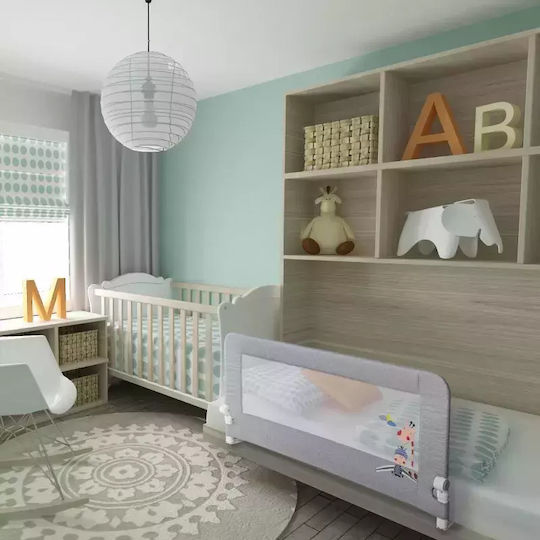 Interbaby Προστατευτικό Κάγκελο Κρεβατιού από Μέταλλο σε Γκρι Χρώμα 150x70εκ.