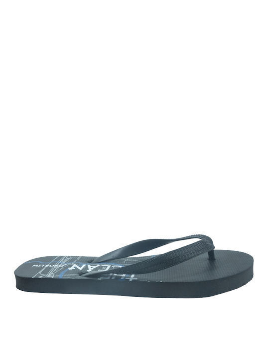 Mitsuko Ocean Men's Flip Flops Black -02