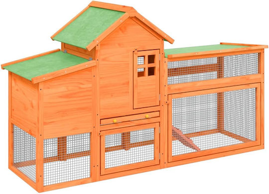vidaXL Wooden Poultry Coop 2-Level L1.86 x W1.13 x H0.58m