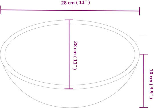 vidaXL Επικαθήμενος Νιπτήρας Κεραμικός 28x28x10cm Λευκός