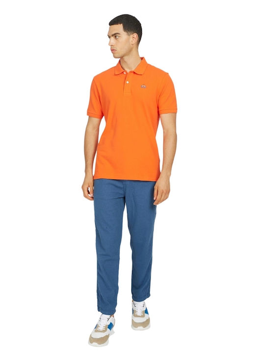 La Martina Herren Kurzarmshirt Polo Orange