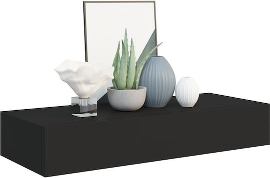 Wandregal Schwarz 60x23.5x10cm