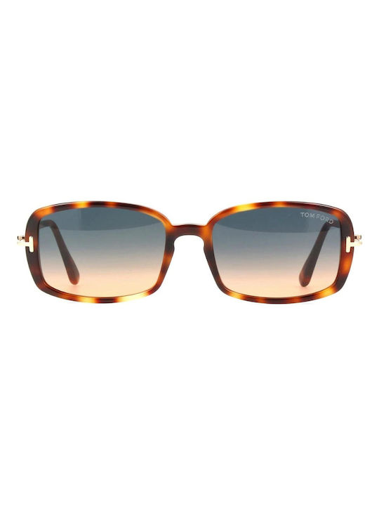 Tom Ford Bonham Femei Ochelari de soare cu Maro Broască țestoasă Rame și Multicolor Ochelari de soare Lentilă TF0923 53P