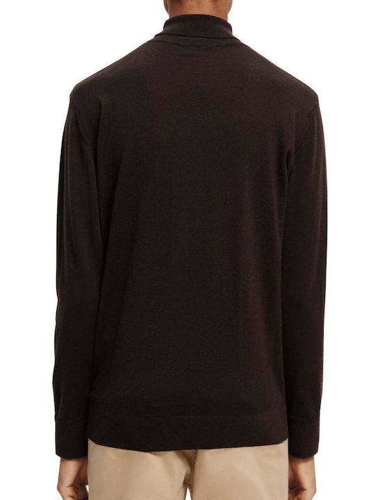 Scotch & Soda Men's Long Sleeve Sweater Turtleneck Brown