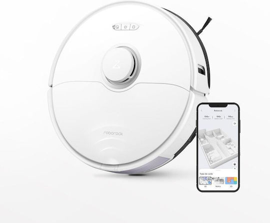 Roborock S8 Σκούπα Ρομπότ με Χαρτογράφηση Laser & Απορρόφηση 6000Pa Λευκή