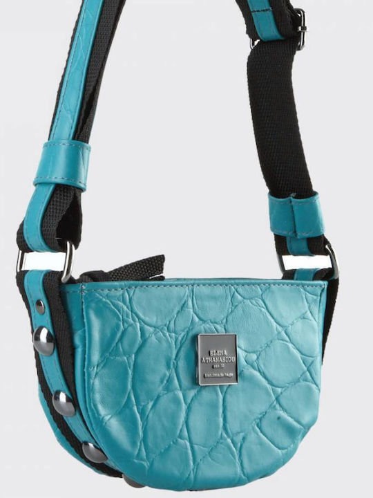 Elena Athanasiou Bloom Mini Leather Women's Bag Crossbody Turquoise