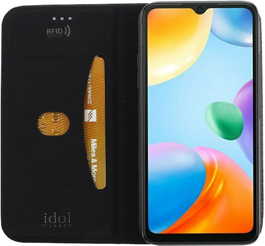 Idol 1991 Elite Anti-RFID Book Piele artificială Negru (Redmi 10C)