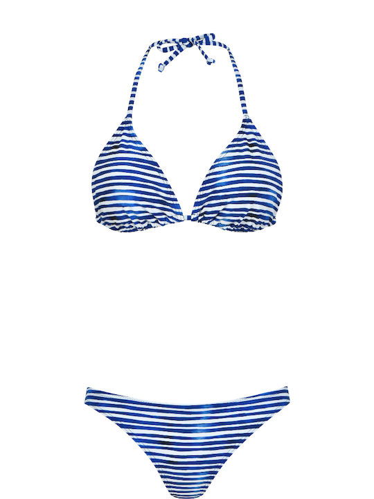 Naturana Damen Bikini Slip Gestreift Blau Lebensfähig 78054