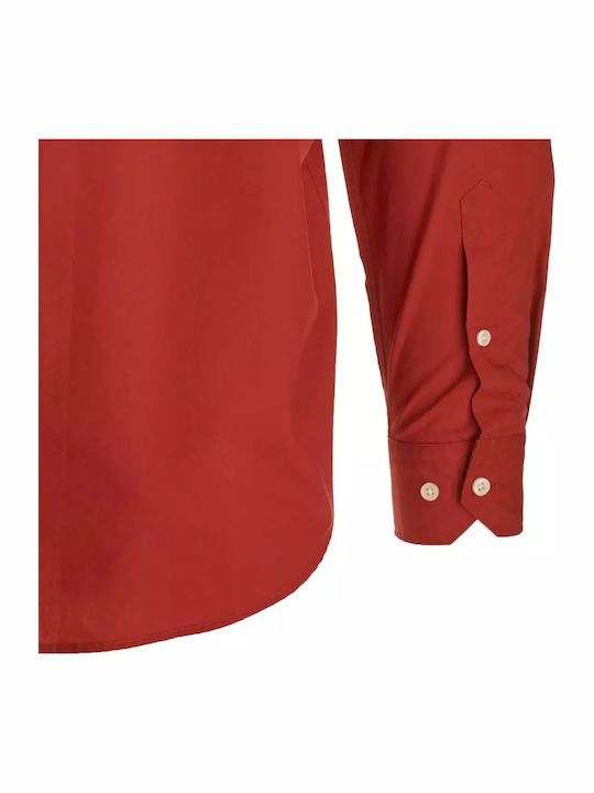 Long-sleeved Cotton Shirt Red