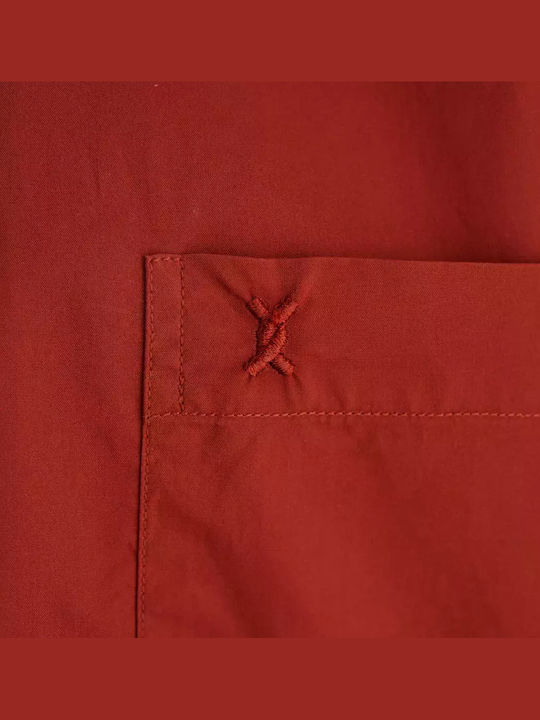 Long-sleeved Cotton Shirt Red