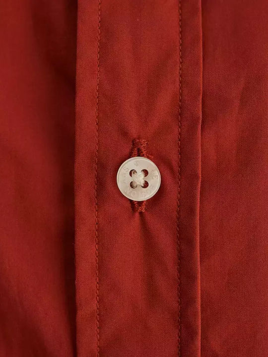Long-sleeved Cotton Shirt Red
