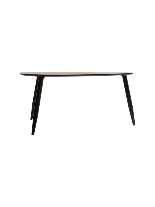 Oval Central Coffee Table A-S Mileo Wooden Brown 2 Pieces W98xL60xH48cm