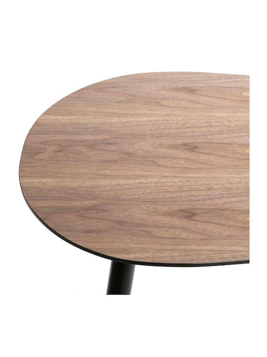 Oval Central Coffee Table A-S Mileo Wooden Brown 2 Pieces W98xL60xH48cm