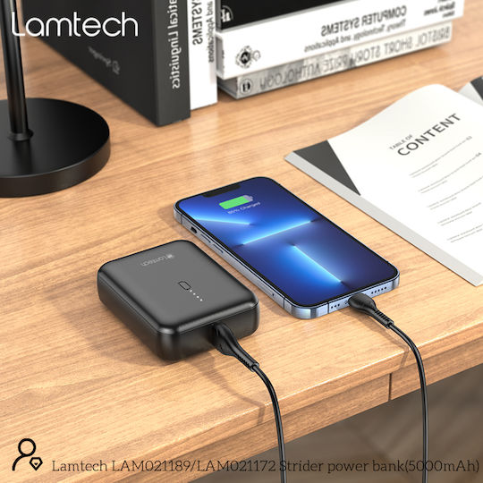 Lamtech LAM021172 Power Bank 5000mAh με Θύρα USB-A Μαύρο