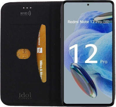 Idol 1991 Anti-rfid Carte Piele artificială Negru (Redmi Note 12 Pro 5G) 8333941