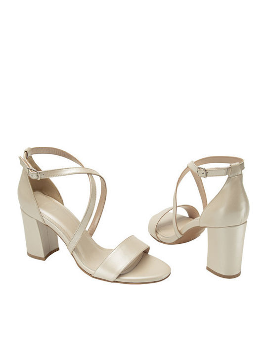 Leder Sandalen Beige