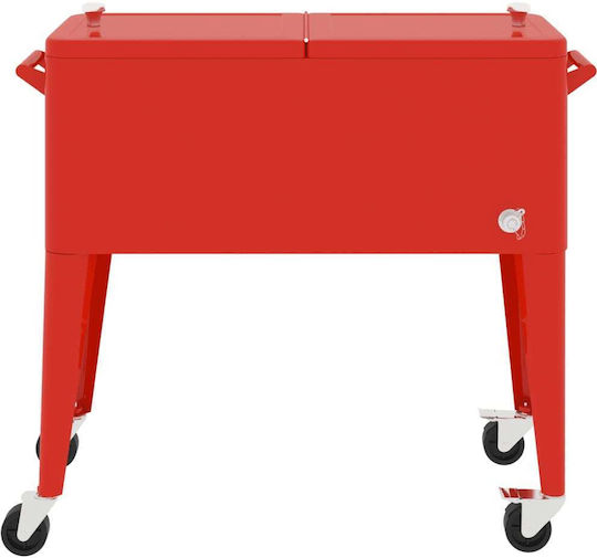 Vidaxl Tragbarer Kühlschrank Mit Rädern Rotes 92 X 43 X 89 Cm
