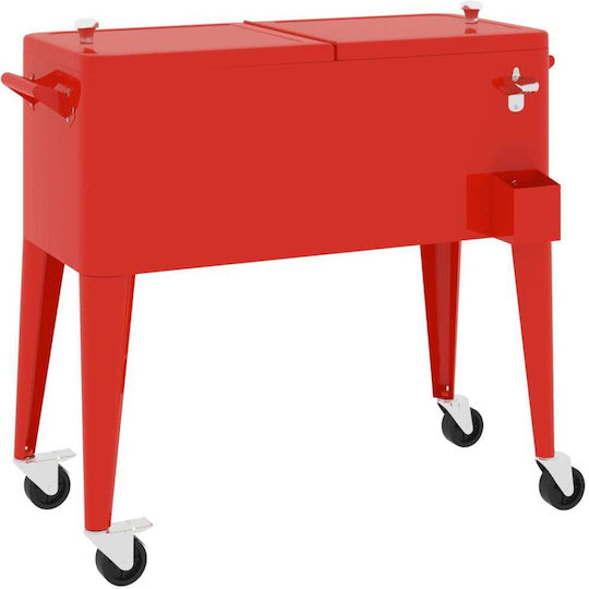 Vidaxl Tragbarer Kühlschrank Mit Rädern Rotes 92 X 43 X 89 Cm