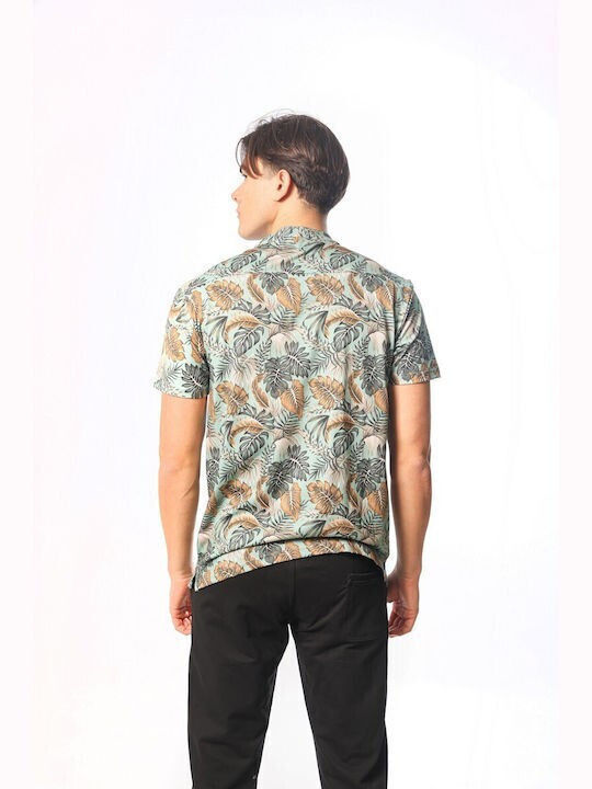 Paco & Co Men's Shirt Short Sleeve Floral Mint