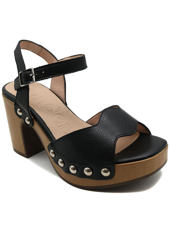 Wonders Women's Sandals with Ankle Strap Black