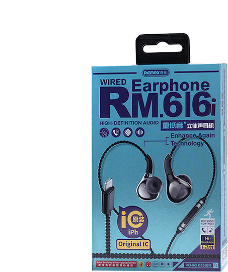 Remax RM-616i In-ear Handsfree with Lightning Connector Black