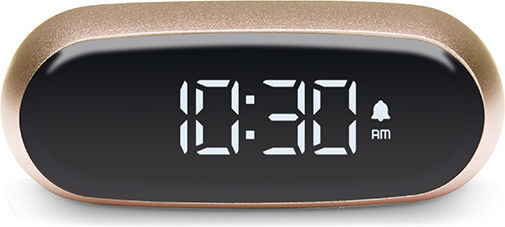 Lexon Tischuhr Digital LCD Kunststoff mit Wecker Gold LR154D