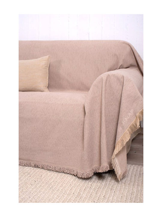 Naf Naf Four-Seater Sofa Throw Chenille 180x350cm Beige