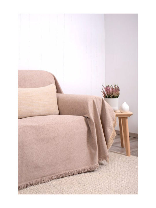 Naf Naf Four-Seater Sofa Throw Chenille 180x350cm Beige