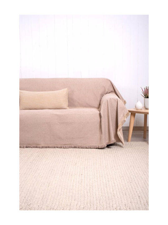 Naf Naf Four-Seater Sofa Throw Chenille 180x350cm Beige