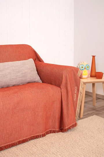 Naf Naf 358-71 Armchair Throw Chenille 180x180cm Terra