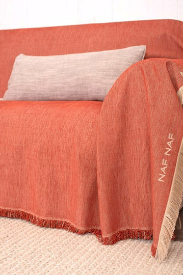 Naf Naf Four-Seater Sofa Throw Chenille 180x350cm Terra