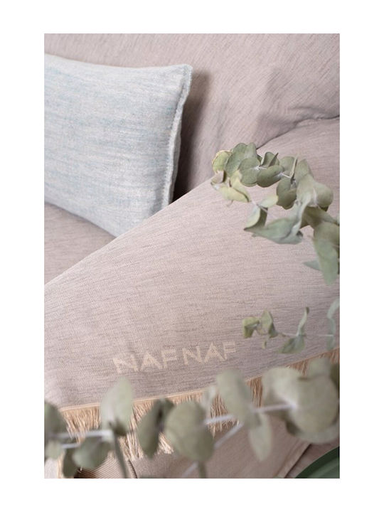 Naf Naf Four-Seater Sofa Throw Chenille 180x350cm Gray