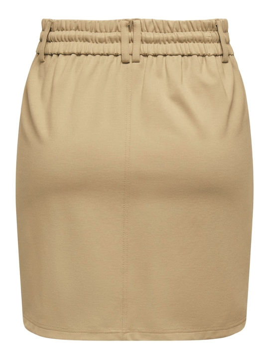 Only Mini Skirt in Beige color