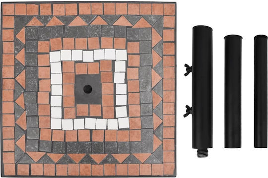vidaXL Stand de umbrelă din Metal Terracotta / White 40x40x28cm