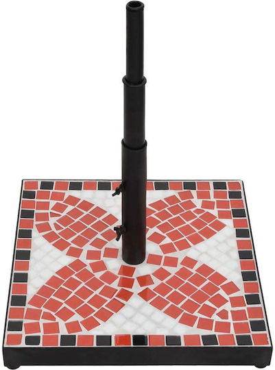 vidaXL Umbrella Stand made of Metal Terracotta / White 40x40x28cm