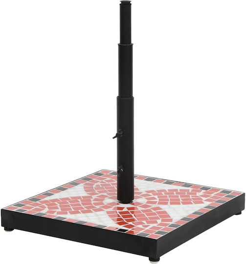 vidaXL Umbrella Stand made of Metal Terracotta / White 40x40x28cm