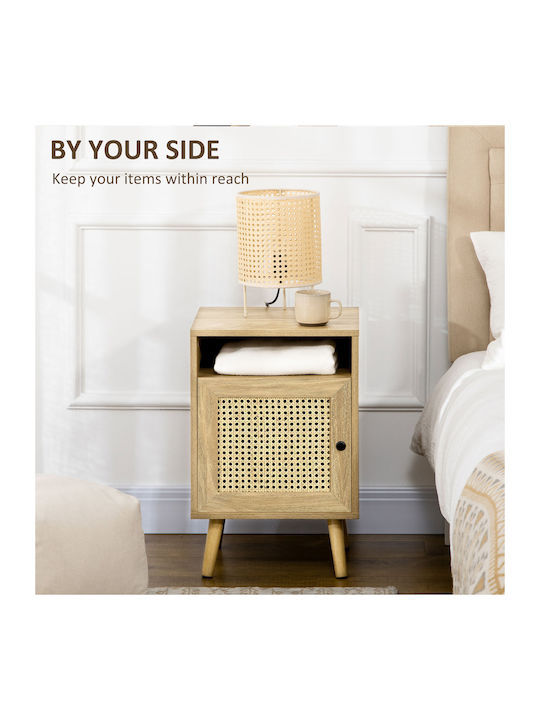 Wooden Beige Bedside Tables 2 Pieces 39x35x60cm