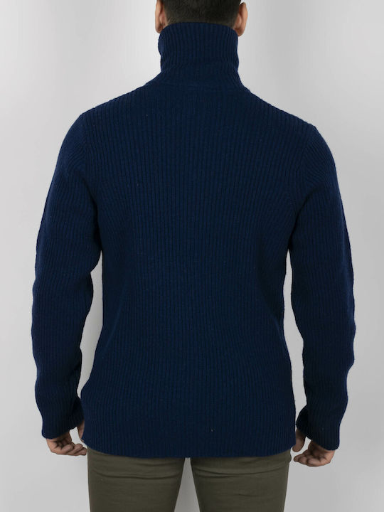 Scotch & Soda Men's Long Sleeve Sweater with Zipper Navy Blue