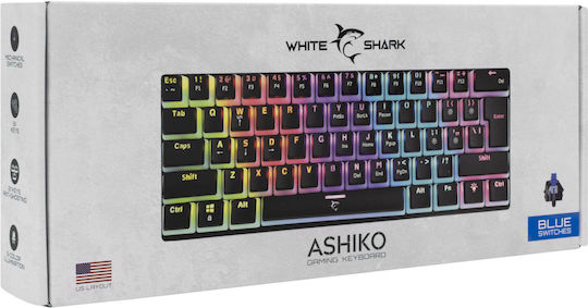 White Shark Ashiko Gaming Mechanical Keyboard 60% With Outemu Blue Switches And RGB Lighting English US